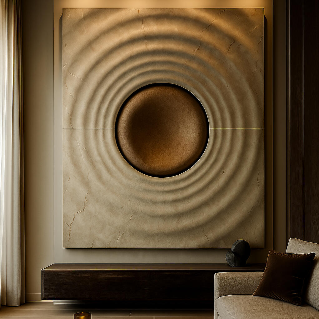 Sacred Walls Private Commission · Vancouver, BC. 2025. One-of-a-kind sculptural stone wall, carved with intent.